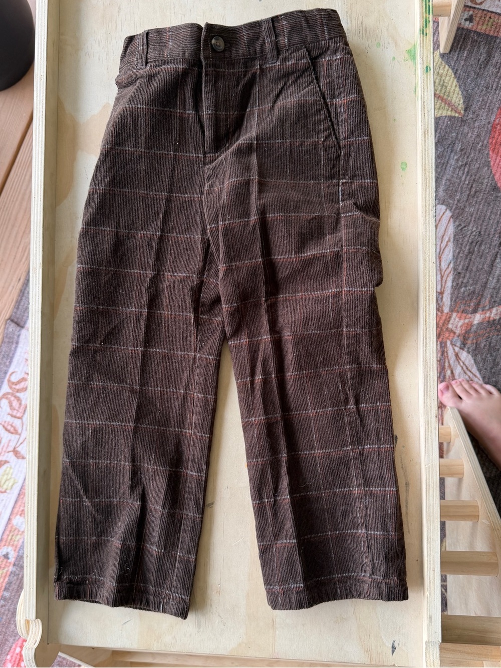 Boys corduroy plaid pants